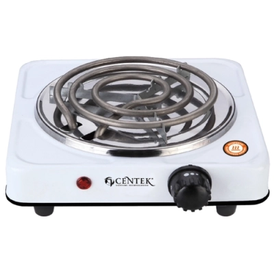 Электрическая плитка Centek CT-1508 (белая) 1конфорка ТЭН 140мм, 1000Вт, индикатор работы