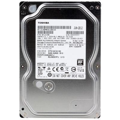 HDD 3.5 1.0TB 7200rpm SATA3 32MB Toshiba DT (DT01ACA100) (9F13180)