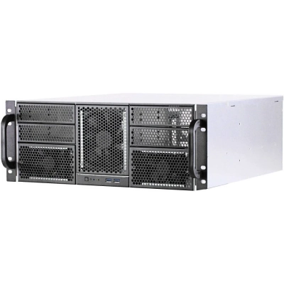 Корпус Procase RE411-D4H11-E-55 4U,4x5.25+11HDD,черный,без БП,глубина 550мм,MB EATX 12x13