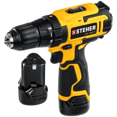 Дрель-шуруповерт STEHER CD-120-2 в кейсе