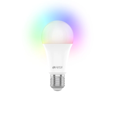 Умная лампа HIPER (Iot A60 RGB) E27 RGB 10Вт 1020lm Wi-Fi (1шт)