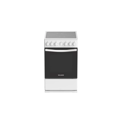 Кухонная плита WILLMARK VC-5642W 59л, стеклокерамика, эл. дух, 4 конф, таймер, белая