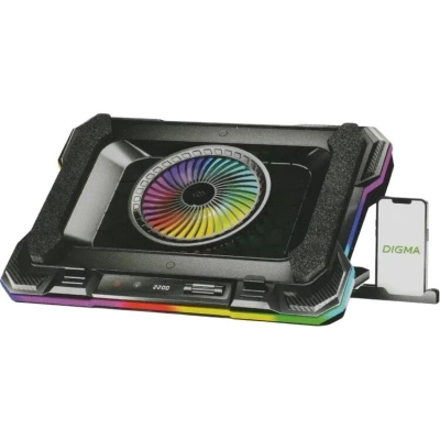Подставка для ноутбука Digma D-NCP190-1x100RGB черный