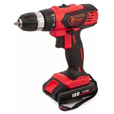 Шуруповерт EDON AD-18C (18В, 0-400/0-1450, 10 мм, 28 Нм, 2,3 Ач, 1,5 ч, 2 АКБ)