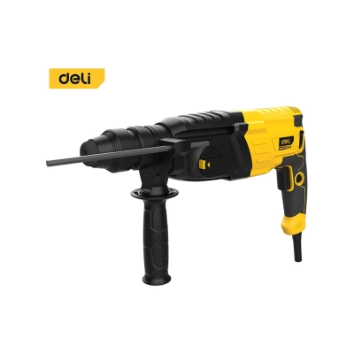 Перфоратор Deli DL-DC28-E2 1000Вт, SDS Plus, 3,2Дж, 4900уд/​мин, 1100об/​мин, кейс, в комплекте 3 бура, долото, пика