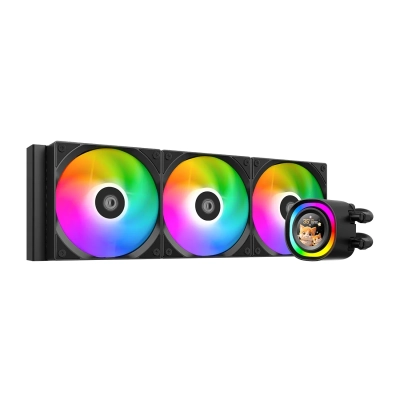 СВО ID-COOLING FX360 LCD LGA1851/​1700/​1200/​115X/​AM4/​AM5 (TDP 350W, ARGB Fan and Pump, LCD Display, PWM, Triple Fan)