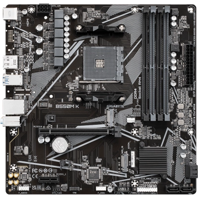 MB sAM4 Gigabyte B550M K AMD B550 4xDDR4 mATX AC`97 8ch(7.1) GbLAN RAID+HDMI+DP