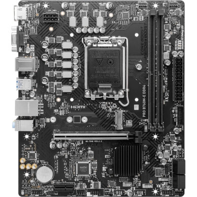 MB s1700 MSI Pro B760M-E DDR4, 2*DDR4, 1*PCIEx16, 1*PCIEx1, 1*M.2, 4*USB3.2Gen1, 8*USB2.0, 4*SATA3.0, 1G, VGA, HDMI, M-ATX, RTL