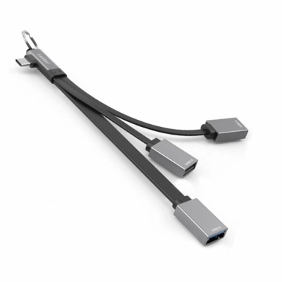 USB HUB Earldom ET-HUB17C Type C, 3USB (длина 12см) серебро