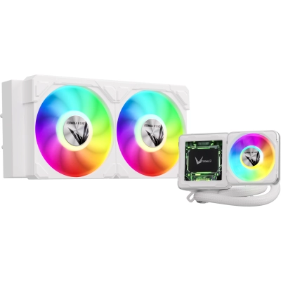 СВО Formula V Line Cryo Wing Digi 240 WH, 240mm, LCD 2.73, 2x120mm, ARGB fans, LGA115X/​1200/​1700/​1851/​1366/​2011/​2066, AM3/​AM4