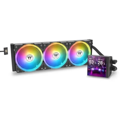 СВО Thermaltake MAGFloe 360 Ultra (cl-w432-pl12sw-a), LCD, 4-pin, ARGB, 120мм, черный, retail