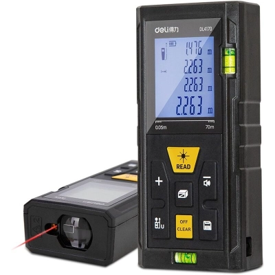 Лазерный дальномер Deli DL4170 диапазон измерения 0,05-80м