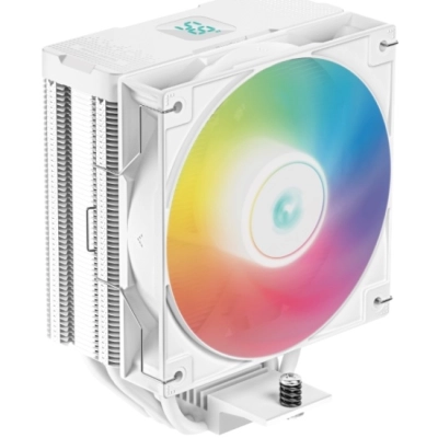Кулер DEEPCOOL AG400 Digital WH ARGB LGA1700/​1200/​115X/​AM5/​AM4 (9шт/​кор, TDP 220W, PWM, ARGB Fan 120mm, 4 тепл. трубки, белый) RET