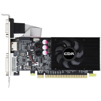 Видеокарта CBR GT610 2G (VGA-STX610-2G-RTL), 64BIT, DDR3, 700Mhz, 29W (DVI/​HDMI/​CRT)