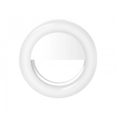 Кольцевая селфи-лампа светодиодная для телефона RG-01 разноцветная подсветка (White)