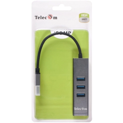 USB-концентратор TELECOM TA311U USB 3.0--RJ-45 1000Mbps +3*USB 3.0, Aluminum Shell, 0.2м (1/​140)
