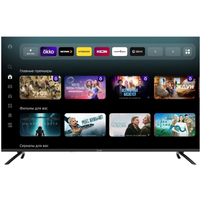 Телевизор 50 Sber SDX 50UQ6000DBA черный QLED 3840x2160, 4K Ultra HD, 60 Гц, Wi-Fi, Smart TV, Салют ТВ