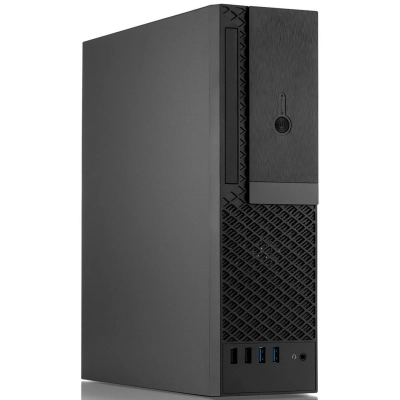Корпус FoxLine FL-1001-TFX300S-U32C mATX, black w/​PSU TFX 300W, w/​2xUSB2.0+2xUSB3.0+1xType-C (USB2.0),w/​1xcombo audio, w/​pwr cord, w/​ 8cm