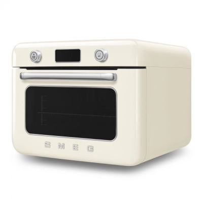 Мини-печь Smeg COF01CREU поворотные переключатели, LCD дисплей, 10 функций приготовления, пар, таймер, акустический сигнал, галогенная подсветка