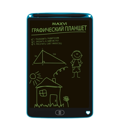 LCD планшет для заметок и рисования Maxvi MGT-02 blue