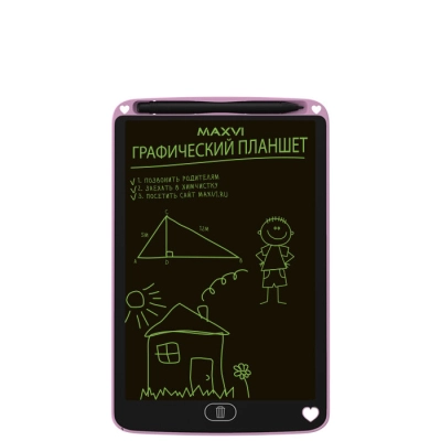 LCD планшет для заметок и рисования Maxvi MGT-01 pink
