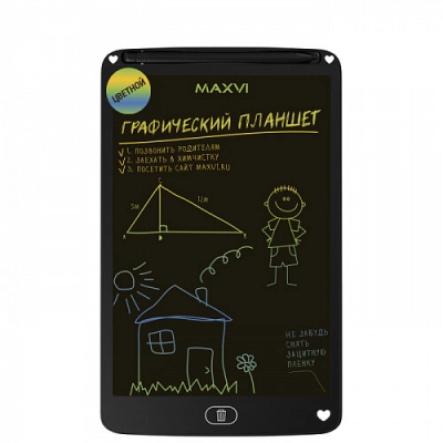 LCD планшет для заметок и рисования Maxvi MGT-02С black