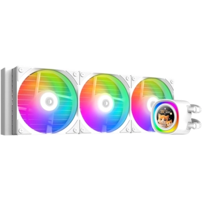СВО ID-COOLING FX360 LCD White LGA1851/​1700/​1200/​115X/​AM4/​AM5 (TDP 350W, ARGB Fan and Pump, LCD Display, PWM, Triple)