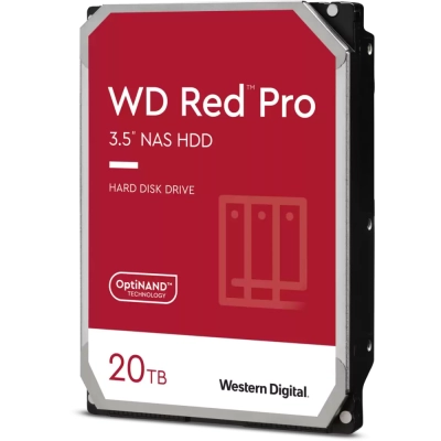 HDD WD Red pro WD201KFGX 20TB 7200 RPM, SATA 6 Gb/​s, CMR, 512 MB Cache, 3.5