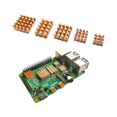 Набор радиаторов №2 ACD RA603-1 5 in 1 для Raspberry 4B 1шт. 17х17х5mm 1шт. 14х10х5mm 1шт. 12х13х5mm 2шт. 5х5х5mm