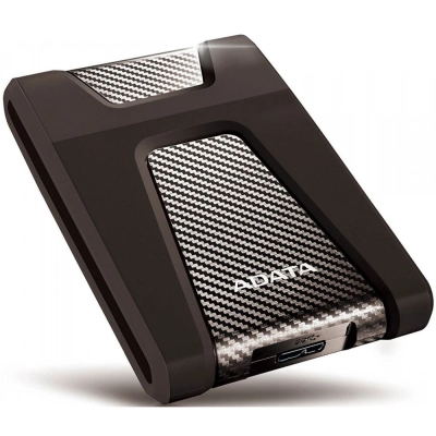 HDD ext 2.5 2.0TB USB3.1 ADATA DashDrive Durable HD650, ударопрочный, чёрный (AHD650-2TU31-CBK) Anti-shock Silicone, Scratchproof
