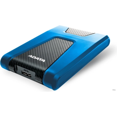 HDD ext 2.5 2.0TB USB3.1 ADATA DashDrive Durable HD650, прорезиненный пластик, черный/​синий (AHD650-2TU31-CBL) Waterproof/​Dustproof/​Shockproof, военный стандарт MIL-STD-810G 516.6