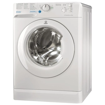 Стиральная машина Indesit BWSB 51051 белый, фронт, 85х60x43см, макс загр. 5кг, 1000 об/мин,классы A+/А/С, 16 программ