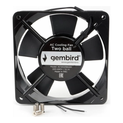Вентилятор Gembird AC12025B22H 120x120x25 AC 220 подшипник 2 pin провод 30 см