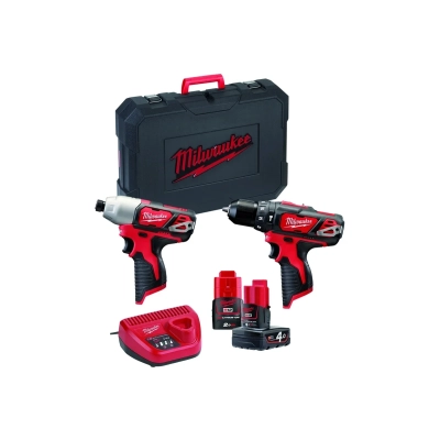 Набор аккумуляторные дрель-шуруповер и гайковерт Milwaukee 4933443497 M12 BPP2B-421C