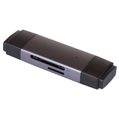 Картридер Baseus Lite (WKQX060113) USB-A & Type-C to SD/​TF Card Reader Grey