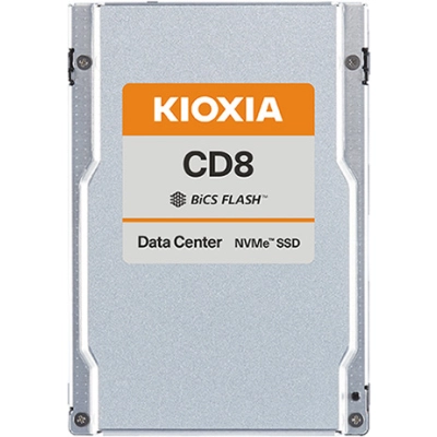 SSD KIOXIA CD8-R (KCD81RUG7T68) 2,5(SFF/​U.2), 7680GB (7.68TB), NVMe 1.4/​PCIe 4.0 1x4, R7100/​W6000MB/​s, IOPS(R4K) 1150K/​200K, MTTF 2,5M, 1DWPD/​5Y