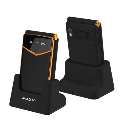 Мобильный телефон Maxvi E11ds черно-золотой