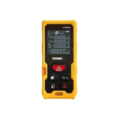 Лазерный дальномер TECHNICOM TC-DM40L дальность 40м, цифровой угломер, четырёхстрочный дисплей, цвет лазера красный, 2 точки отсчёта