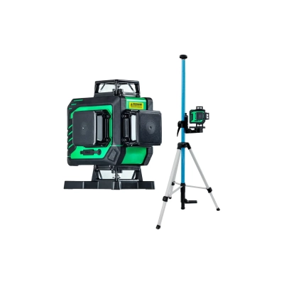 Лазерный уровень INSTRUMAX Greenliner 4-360 (IM0159) + штатив-штанга элевационный lp-300 в комплекте с треногой (3 м)