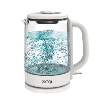 Чайник Domfy DSW-EK304 1.7л. 2200Вт белый (стекло/пластик)