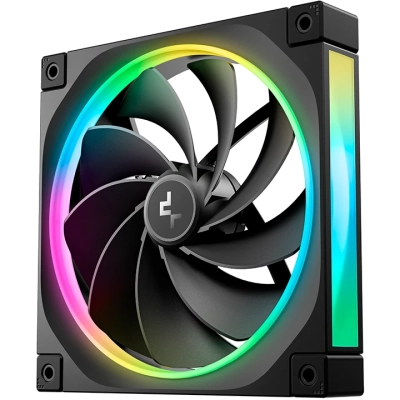 Вентилятор DEEPCOOL FL14R 140x140x25мм Reverse (PWM, ARGB, черный, 500-1700об/мин) Color Box