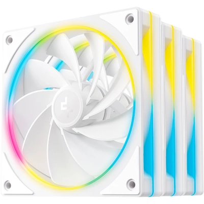 Вентилятор DEEPCOOL FL12R SE WH 3 IN 1 120x120x25мм Reverse (PWM, ARGB, белый, 400-1500об/мин) Color Box