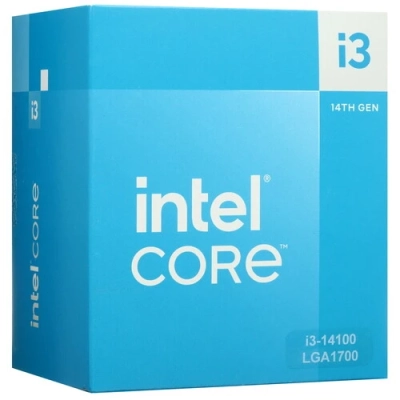 Процессор Intel Core i3-14100 BX8071514100 LGA1700 (Raptor Lake, 4C/​8T, 3.4/​4.7GHz, 5MB, 110W, UHD Graphics 730) BOX