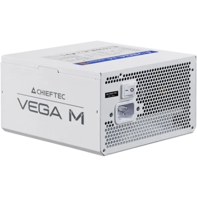 Блок питания Chieftec Vega M White PPG-1000-CW (ATX 3.1, 1000W, 80 Plus Gold, Active PFC, 135mm fan, Gen5 PCIe, Full Cable Management, белый) Retail