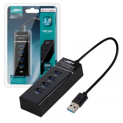 USB HUB ISA H-02 USB 2.0 x 4 разъема 30см (Black)