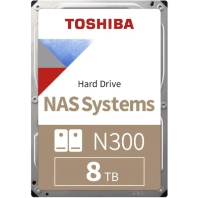 HDD Toshiba N300 (HDWG780UZSVA) NAS SATA3 3.5 8TB 7200 512Mb 6Gb/​s 1 year warranty