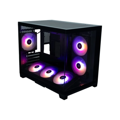 Корпус XASTRA QW500M 6ARGB-FC-C6-UC Black (QW500M-1FA36A-1FA24A-1FC12A-C6-UC) mATX/​Aquarium/​Screewless/​120+240+360mm ARGB PWM FC fans