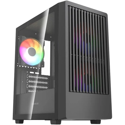 Корпус Powercase Mistral SM07 ARGB (CMMSM07B-A3), Tempered Glass, 3x120mm ARGB PWM fans, чёрный, mATX