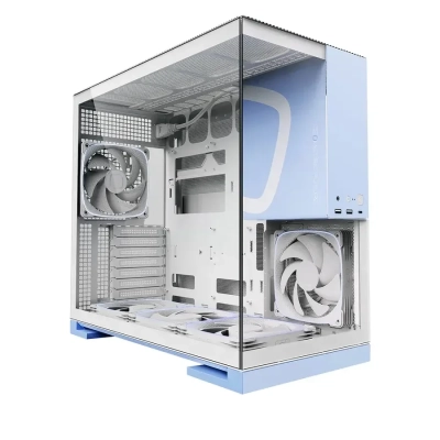 Корпус Geometric Future Model 5 White Blue with fans (1AM5WKPB01100) /​ mid tower, E-ATX /​ 5x140mm ARGB fans