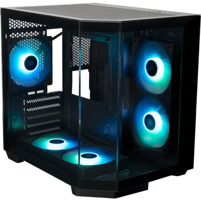 Корпус XASTRA QT400M 5ARGB-FC-C6-AC Black (QT400M-2FA24A-1FC12A-C6-AC) mATX/​Aquarium/​Screewless/​1x120mm+2x240 ARGB PWM FC fans/​Argb+PWM HUB 6port